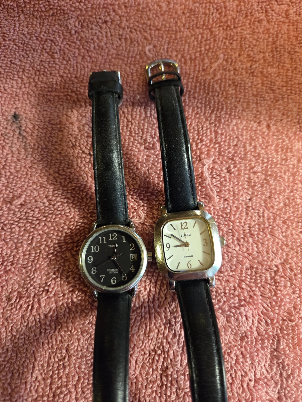 Timex Black Strap Wristwatch Duo with Black and Cream Dials